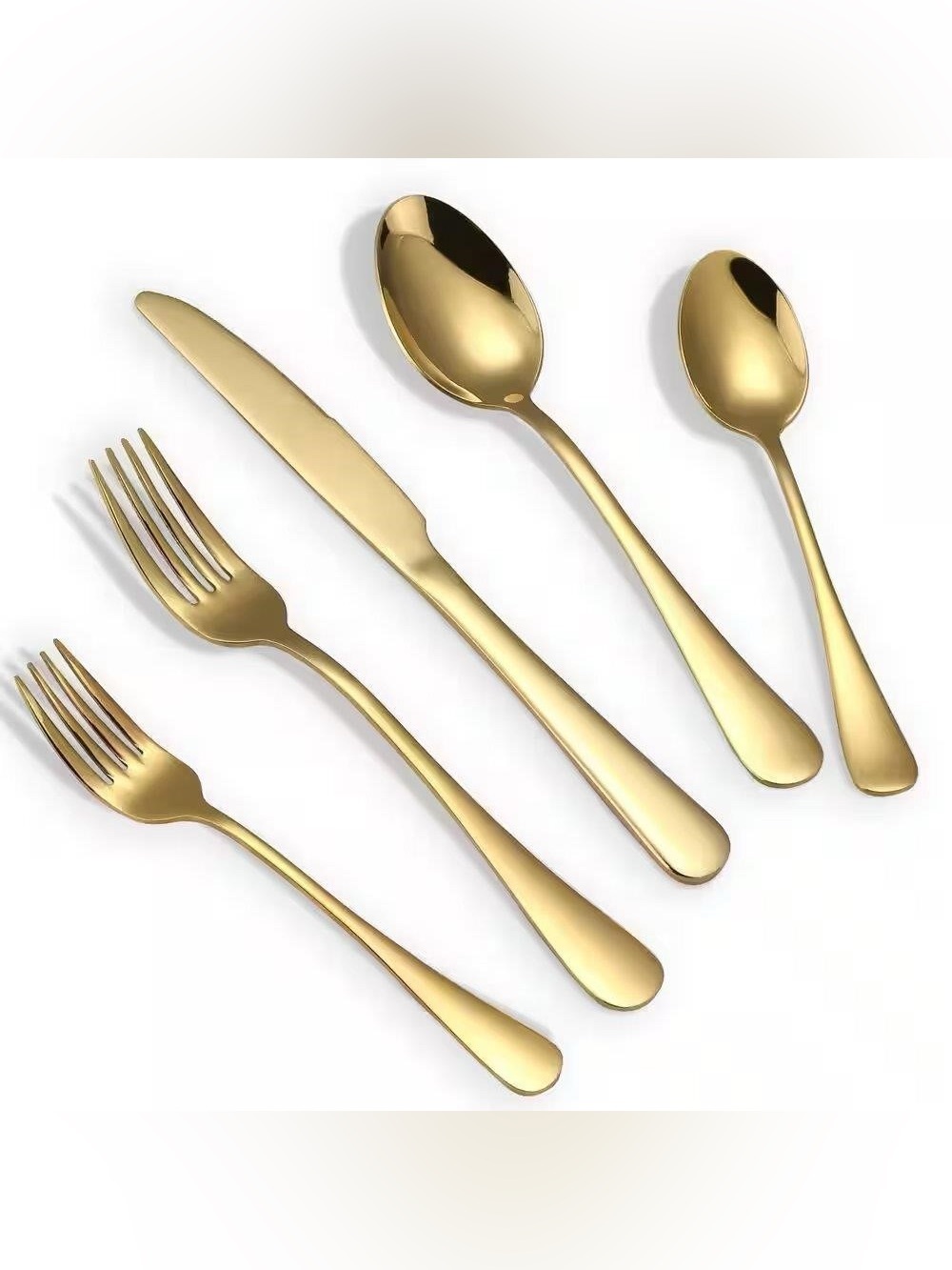 NEW-Golden stainless steel cutlery set